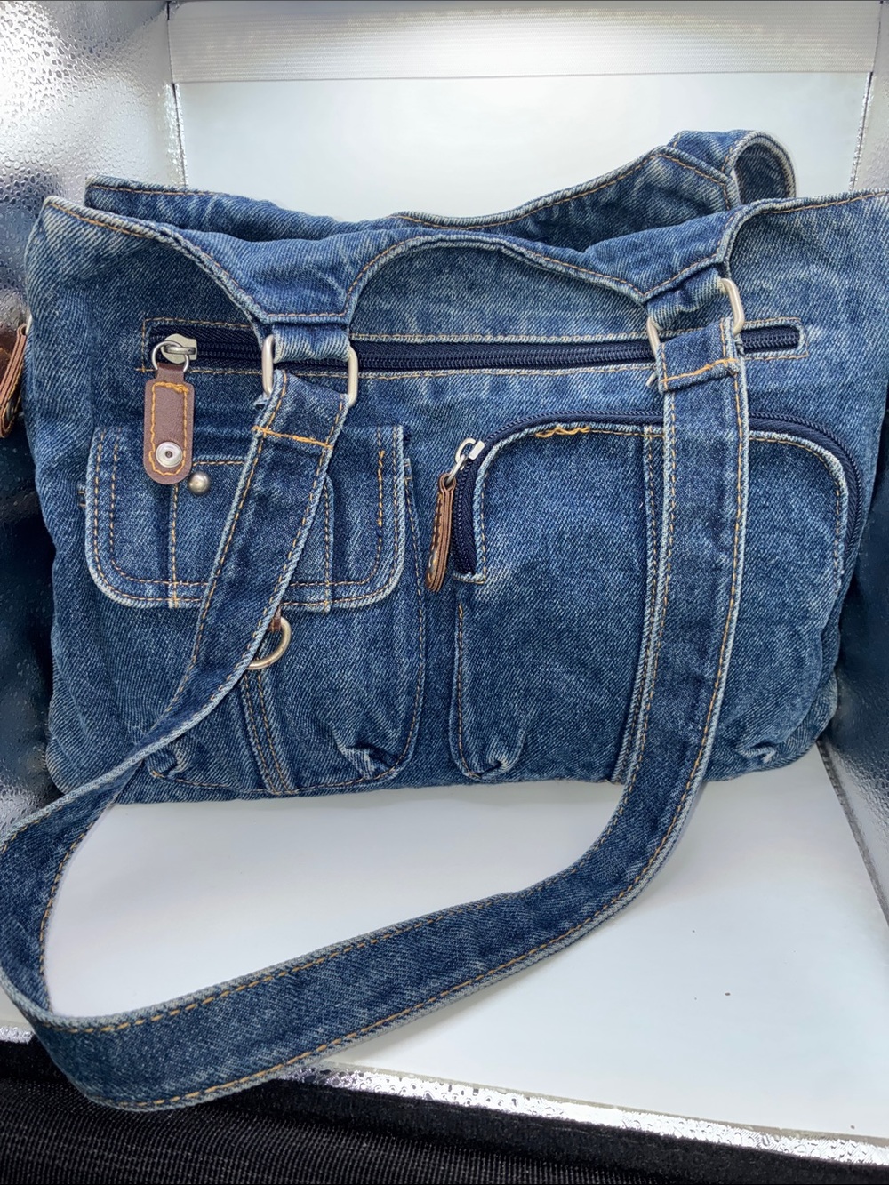 Y2K Denim Satchel Shoulder Bag